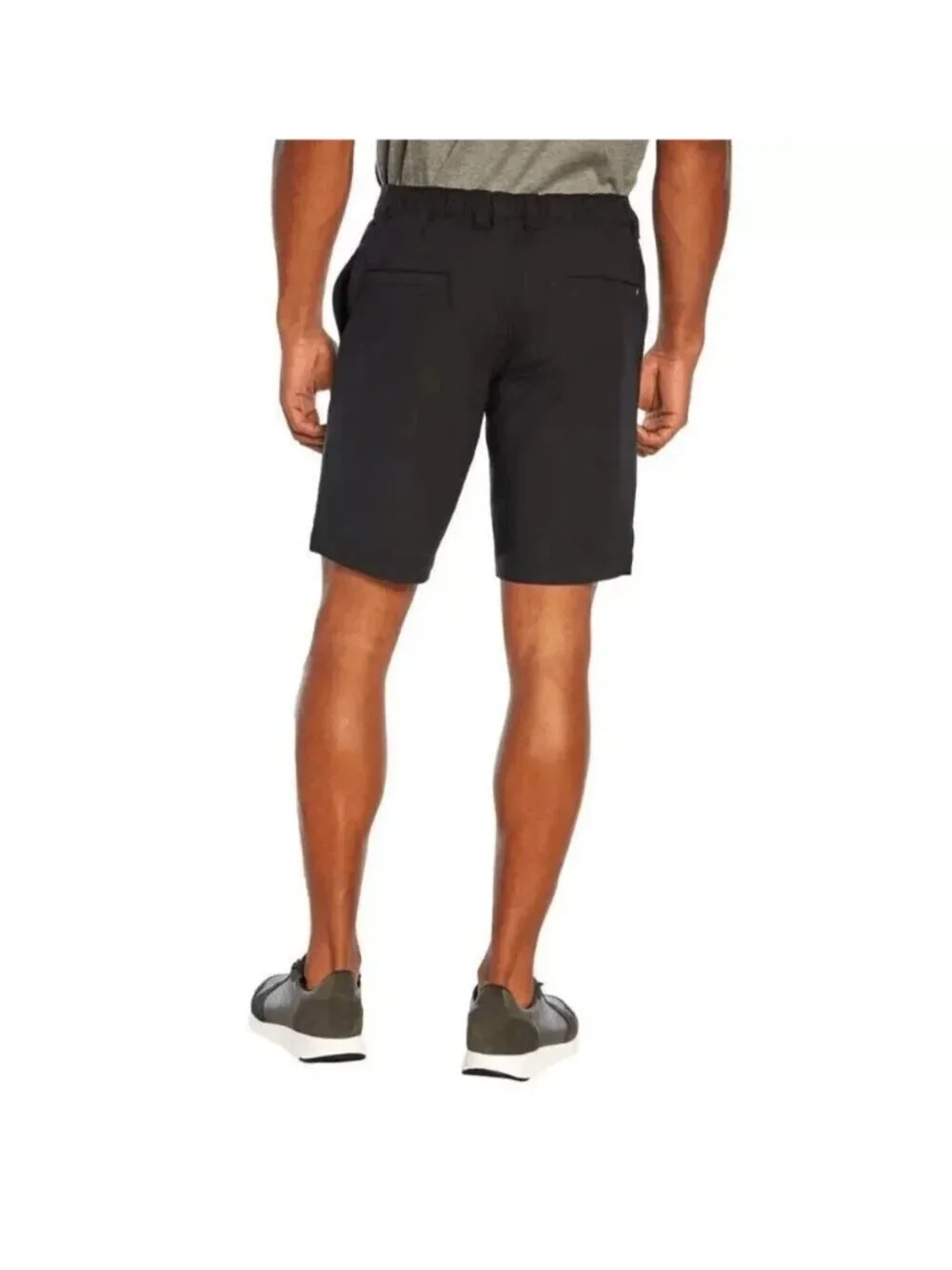 NWT Banana Republic Men's 38 Black Pattern Comfort Flat Front Shorts Stretch